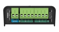 OCTO 的另一端，装有三组绿色螺丝端子：一组标有 0V、V+、4-60VDC 和 5W MAX 的两位 POWER 端子，以及两组标有 0V、DATA、CLK 和 V+ 的四位输出端子，编号为 2 和 1。