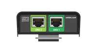 装有 DIN 导轨卡扣的 ENTTEC DIN PIXIE DMX 输入端