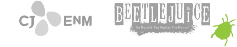 CJ ENM 与 Beetlejuice The Musical 的标志